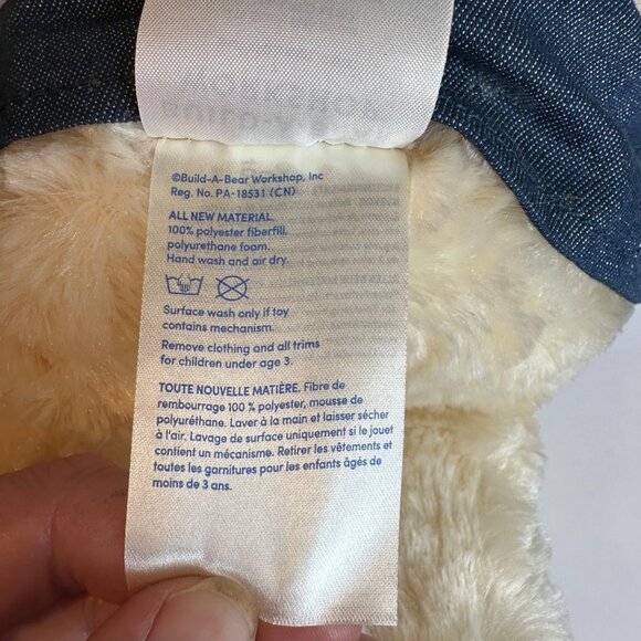 Build-A-Bear Plush Teddy Bear "I Love You" Shirt Denim Skirt BAB - Picture 11 of 14